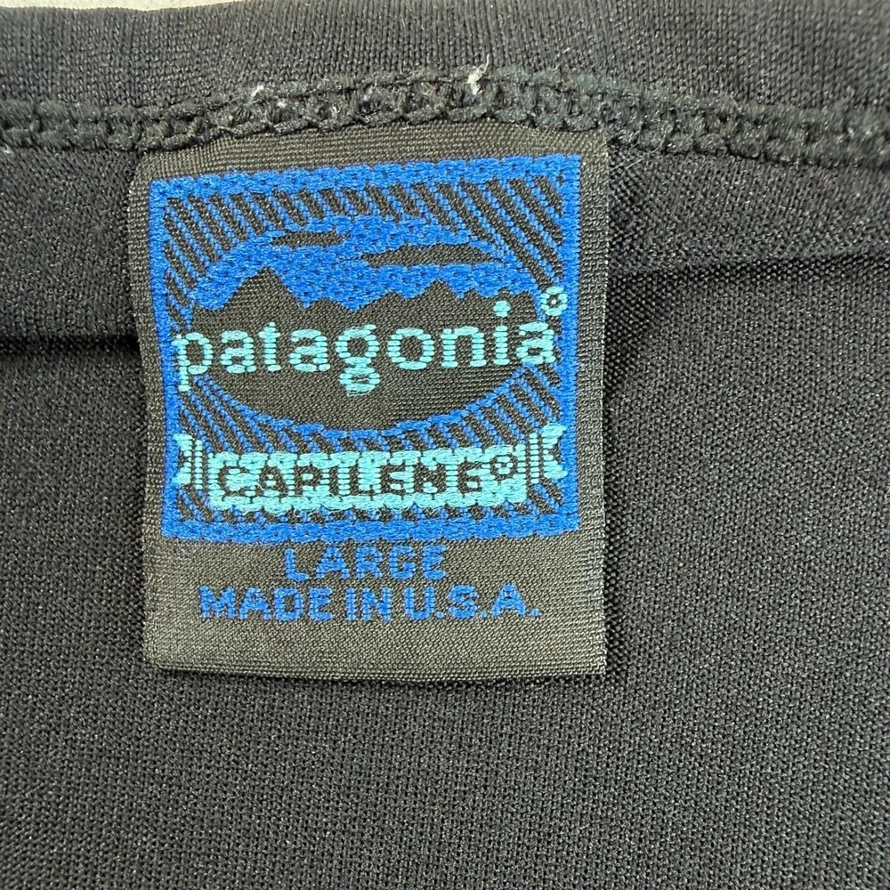 Vintage Patagonia Capilene Shirt Sz L Black Long Sleeve Made in USA 90s Gorpcore - Picture 6 of 7